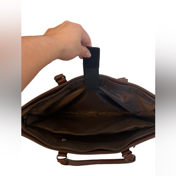 Laptop Tote Bag Brown Business Bag - Picture 6 of 10